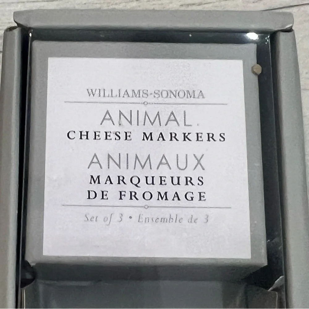 Williams Sonoma Animal Cheese Markers Set of 3 NWT